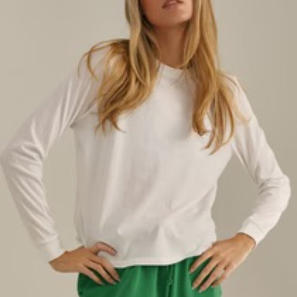 Outdoor Voices Everyday Long Sleeve in White, XS